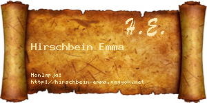 Hirschbein Emma névjegykártya